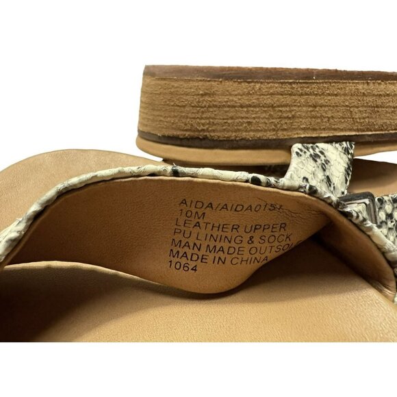 Steve Madden Aida Snakeskin Platform Leather Sandals 10M Ankle Straps NEW - Picture 6 of 9